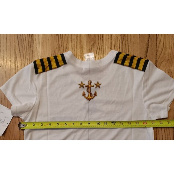 “Faux Real” Womens Small Dress Up Captain Halloween Costume Photorealistic Shirt - Picture 5 of 7